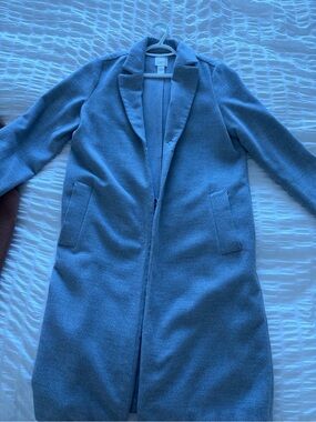 H&M Light Blue Long Trench Coat